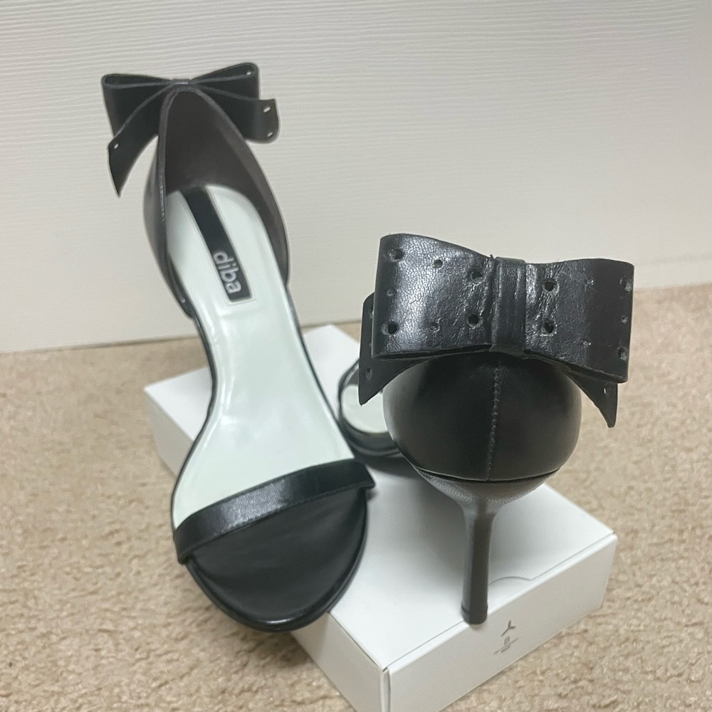 Diba black bow tie heels, Size 7